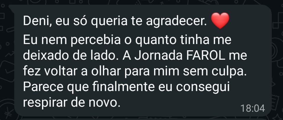 Depoimento de participante da Jornada FAROL
